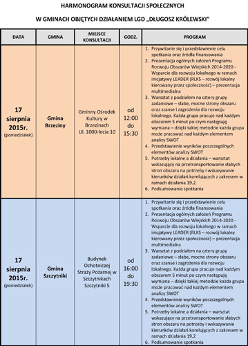 harmonogram konsultacji spoecznych 1